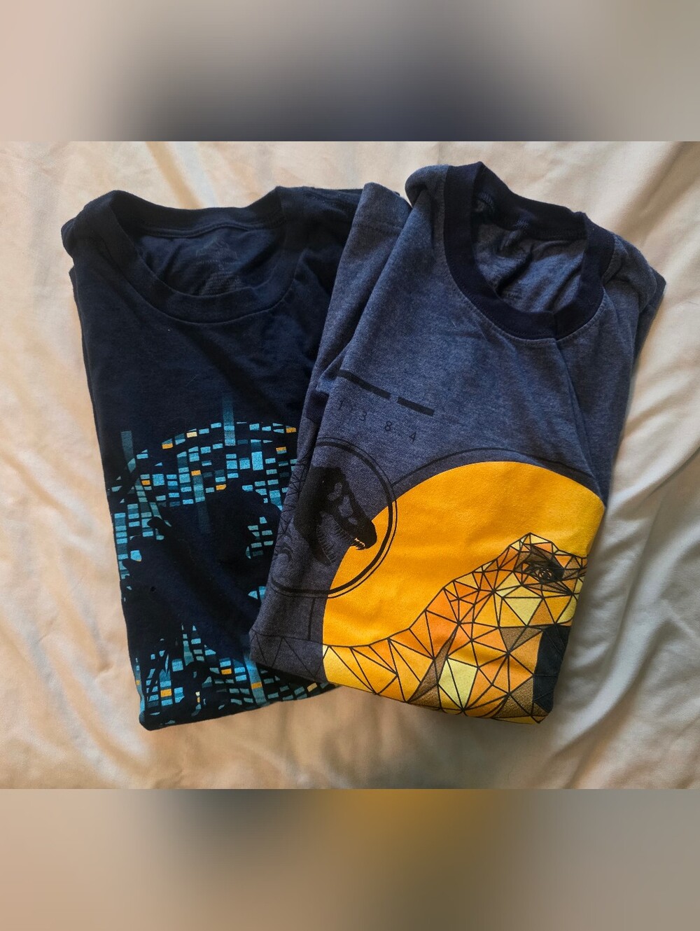 Adults Graphic Tee - Navy & Yellow Dinosaur Design
